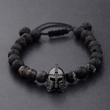 Bracelet Spartiate Perles Hoplite Noir