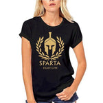T-Shirt Spartiate Femme Noir Fight gym