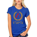 T-Shirt Spartiate Femme Cité De Sparte Bleu