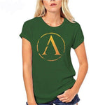 Tee-Shirt Spartiate Femme Bouclier Vert