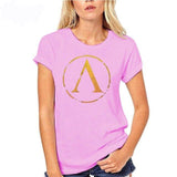 T-Shirt Spartiate Femme Rose Bouclier De Sparte