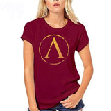 T-Shirt Spartiate Femme Bordeaux Bouclier