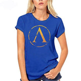 T-Shirt Spartiate Femme Bouclier De Sparte Bleu