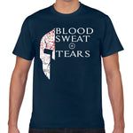 T-Shirt Spartiate Bleu Marine Blood Sweat And Tears