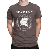 T-Shirt Spartiate Marron Strenght Honor Discipline