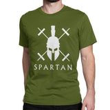 T-Shirt Spartiate Vert Militaire Haltères Croisés