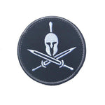 Patch Spartiate Casque et Glaives Noir