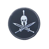 Patch Spartiate Casque et Glaives Noir